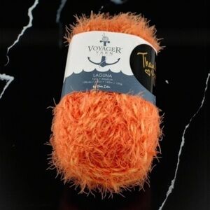 Fall Halloween Orange: 3 Skeins of Voyager Scarf Hat Yarn Laguna Algae Fair Isle